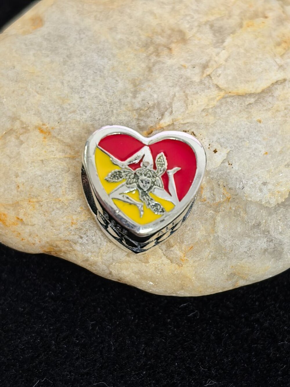 Pandora SICILIA Exclusive Travel Heart Charm Pendant, S925 Silver Jewelry